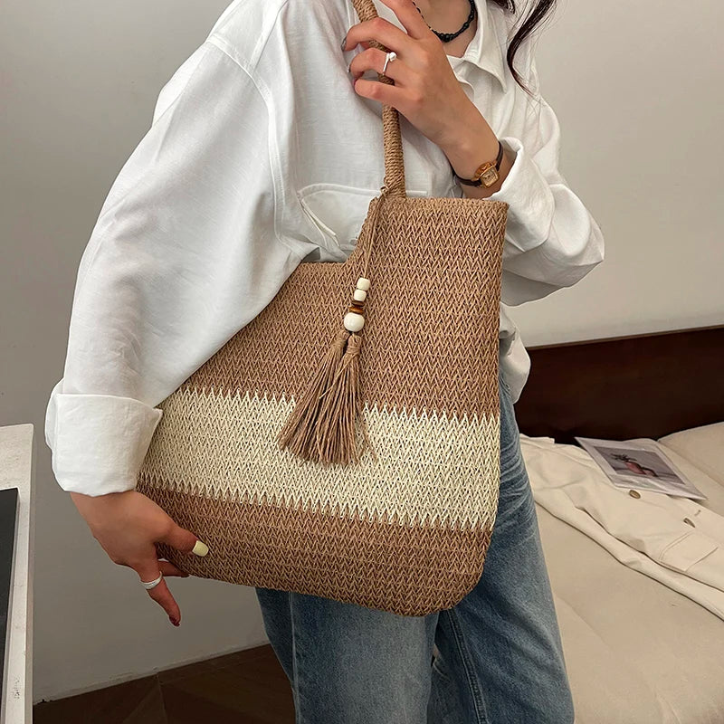 Bolsa Trançada em Vime - Oceana